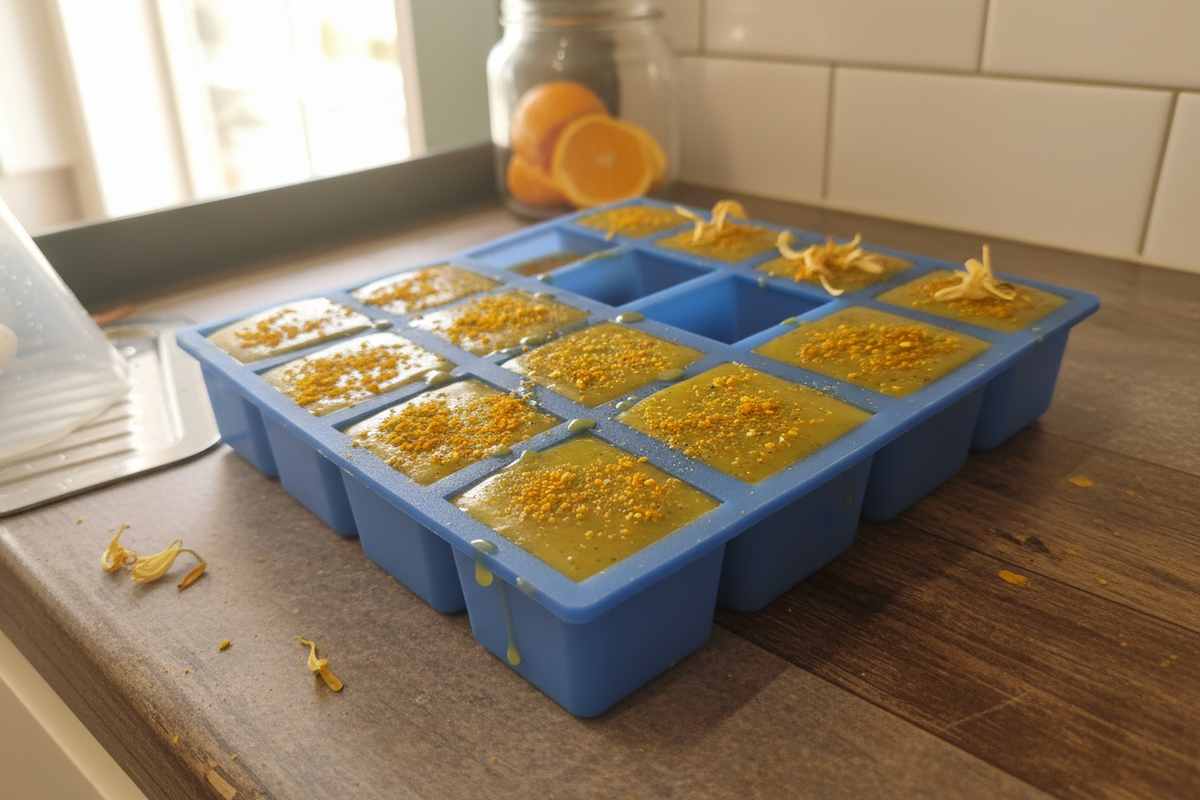 Honeysuckle Soap in Mold